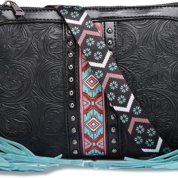 Versatile Black PU Leather Crossbody Handbag - Perfect for Day & Night Events - Picture 1 of 7